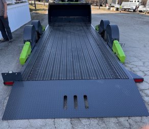 New 2025 "FlatTrak" by Belmont 7x18 Hydraulic Car Hauler w/ Hydraulic Jack