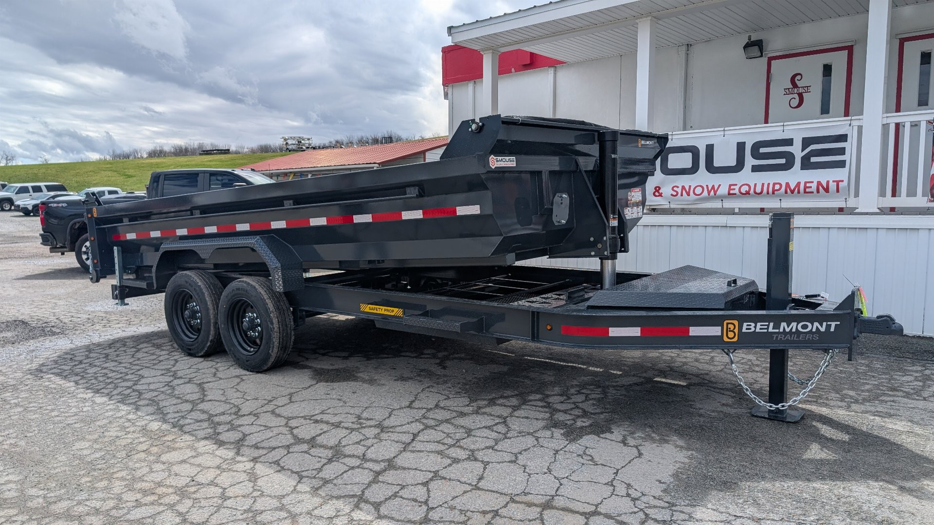 New 2025 Belmont 6'10" x 16 HD DLX Lo Pro Hydraulic Equipment Dump w/ 3 Way Gate (8K Axles!!!)