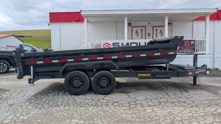 New 2025 Belmont 6'10" x 16 HD DLX Lo Pro Hydraulic Equipment Dump w/ 3 Way Gate (8K Axles!!!)