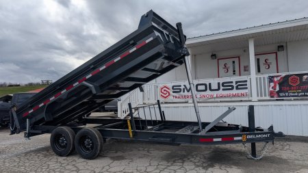 New 2025 Belmont 6'10" x 16 HD DLX Lo Pro Hydraulic Equipment Dump w/ 3 Way Gate (8K Axles!!!)