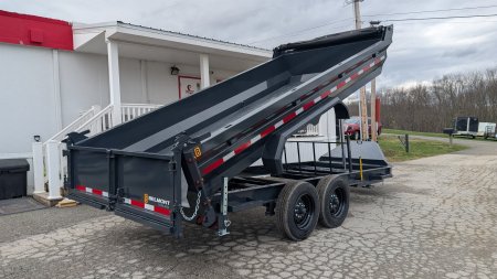 New 2025 Belmont 6'10" x 16 HD DLX Lo Pro Hydraulic Equipment Dump w/ 3 Way Gate (8K Axles!!!)