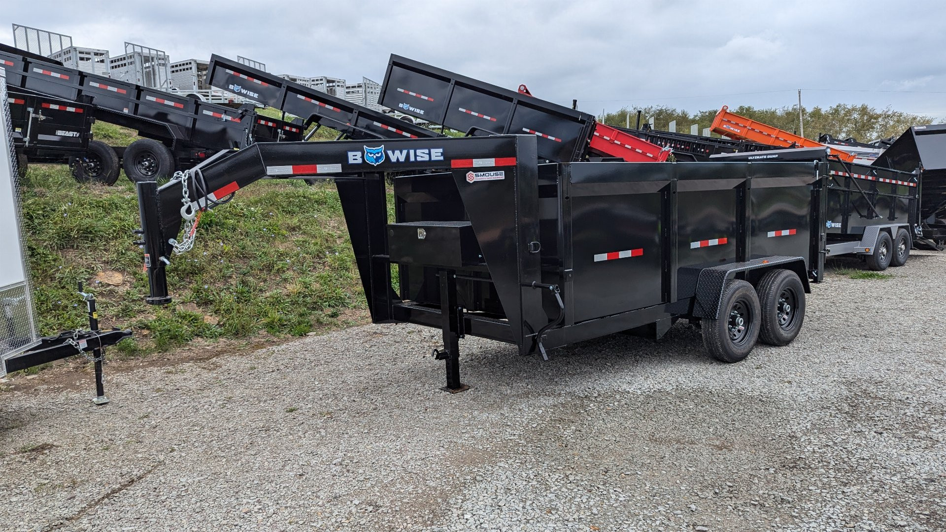 New 2025 BWise 6'9" x 16 Lo Pro GOOSENECK Equipment Dump w/ 44" High Fixed Sides