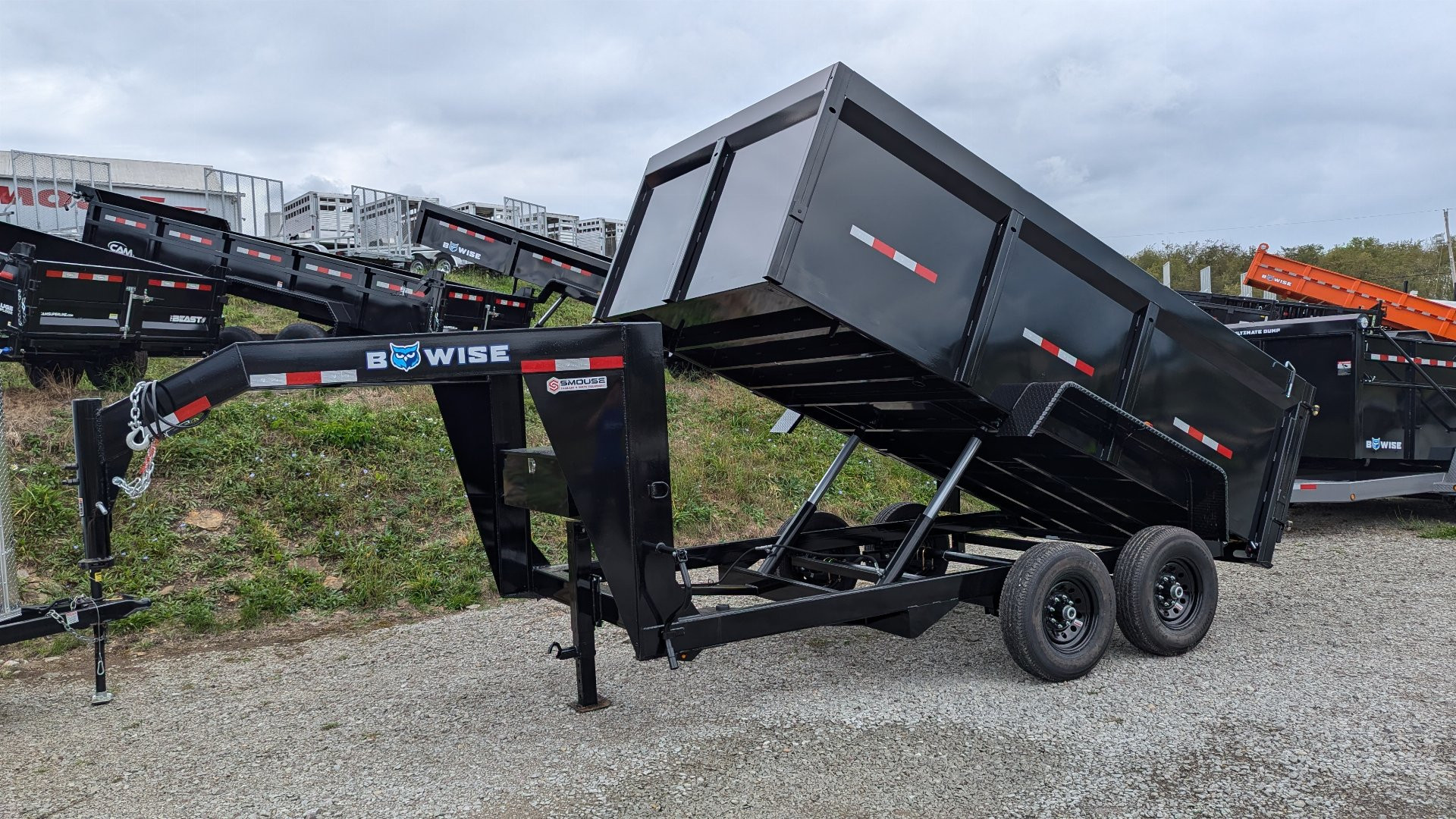 New 2025 BWise 6'9" x 16 Lo Pro GOOSENECK Equipment Dump w/ 44" High Fixed Sides
