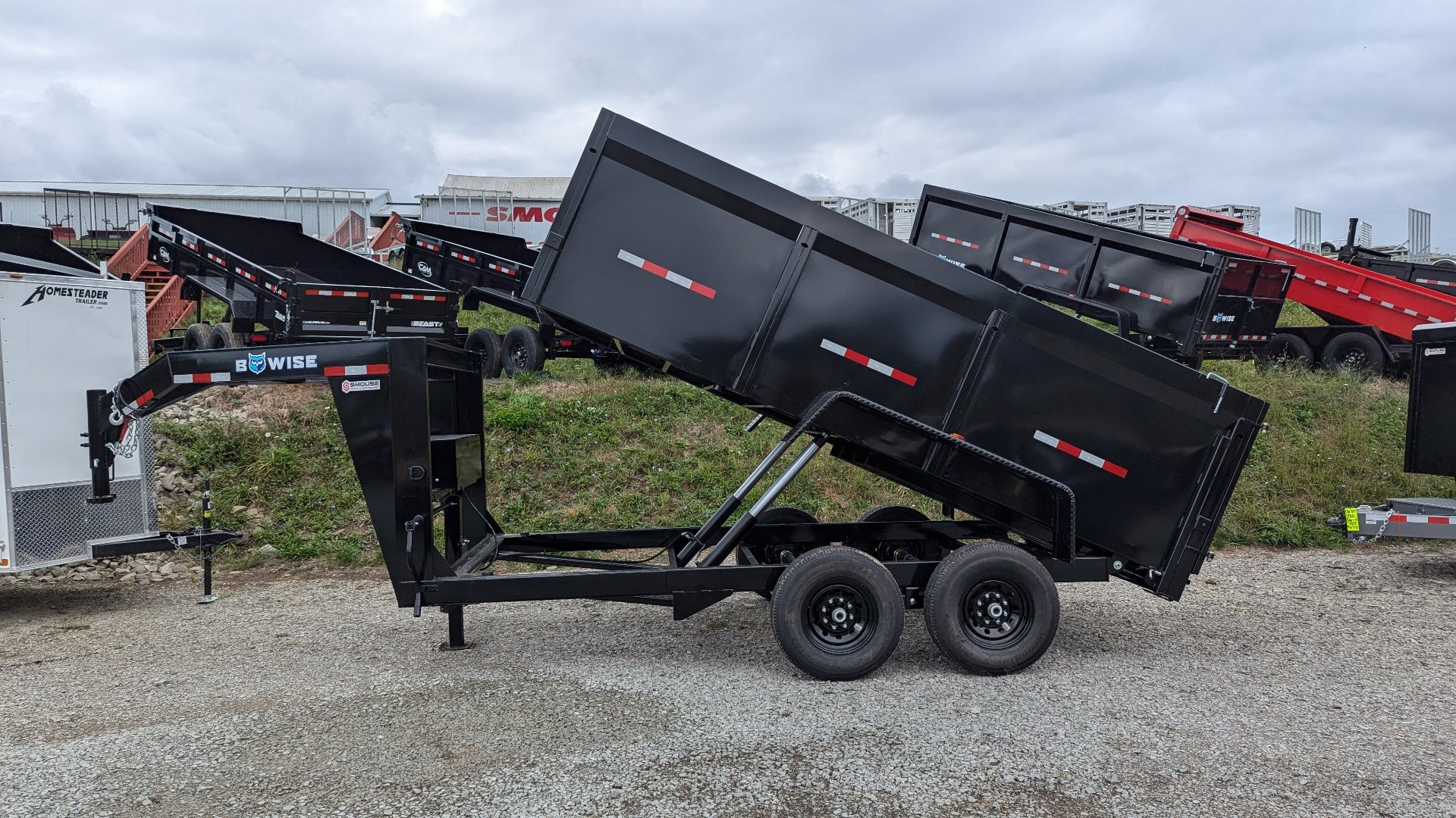 New 2025 BWise 6'9" x 16 Lo Pro GOOSENECK Equipment Dump w/ 44" High Fixed Sides