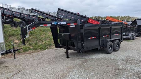 New 2025 BWise 6'9" x 16 Lo Pro GOOSENECK Equipment Dump w/ 44" High Fixed Sides