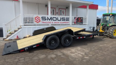 New 2025 CAM 20' (4+16) Lo Pro Extra Wide Split Tilt Trailer w/ Pallet Fork Carrier