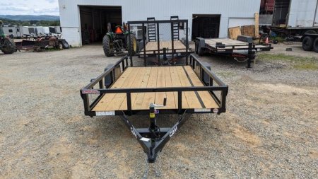 New 2025 CAM SUPERLINE 7x12 Tubular Top Rail Utility Trailer w/ Spring Assist/ Lay Down Ramp
