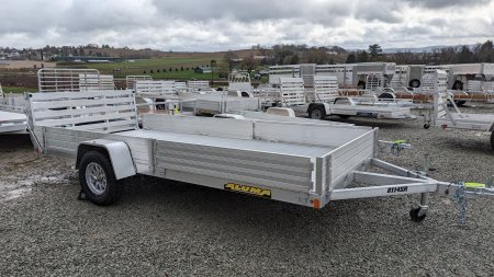 New 2026 Aluma 6'9  x 14' SR Utility w/ Side Ramps, Bi-Fold Gate, Rear Solid Sides