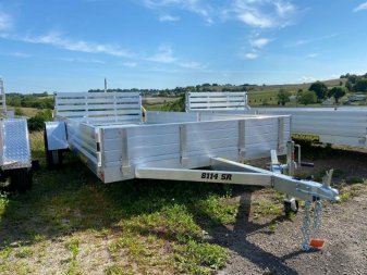 New 2026 Aluma 6'9" x 14' SR Utility w/ Side Ramps, Bi-Fold Gate, Rear Solid Sides