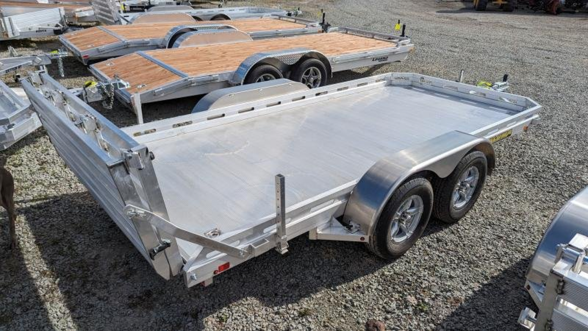 New 2026 Aluma 6'6 x 14' Tandem Utility Trailer w/ Bi-Fold Gate