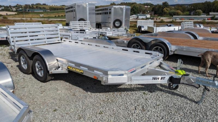 New 2026 Aluma 6'6 x 14' Tandem Utility Trailer w/ Bi-Fold Gate