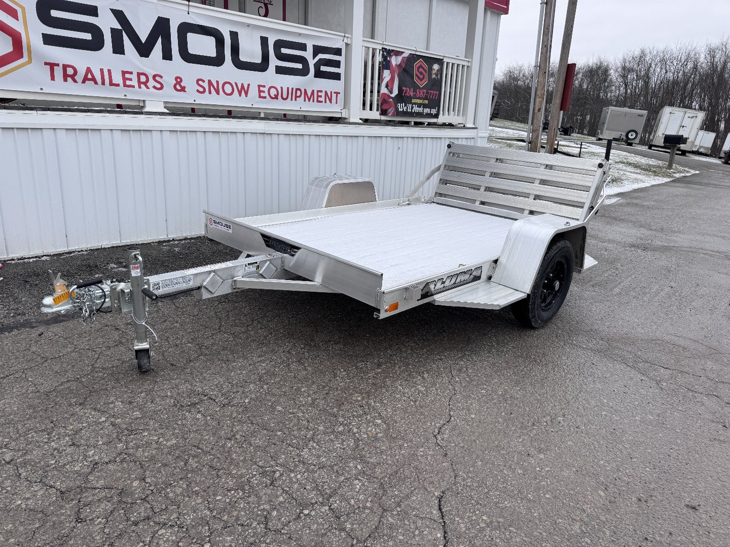New 2026 Aluma 4'6" x 10 LW Executive Utility Trailer w/ Bi-Fold Gate