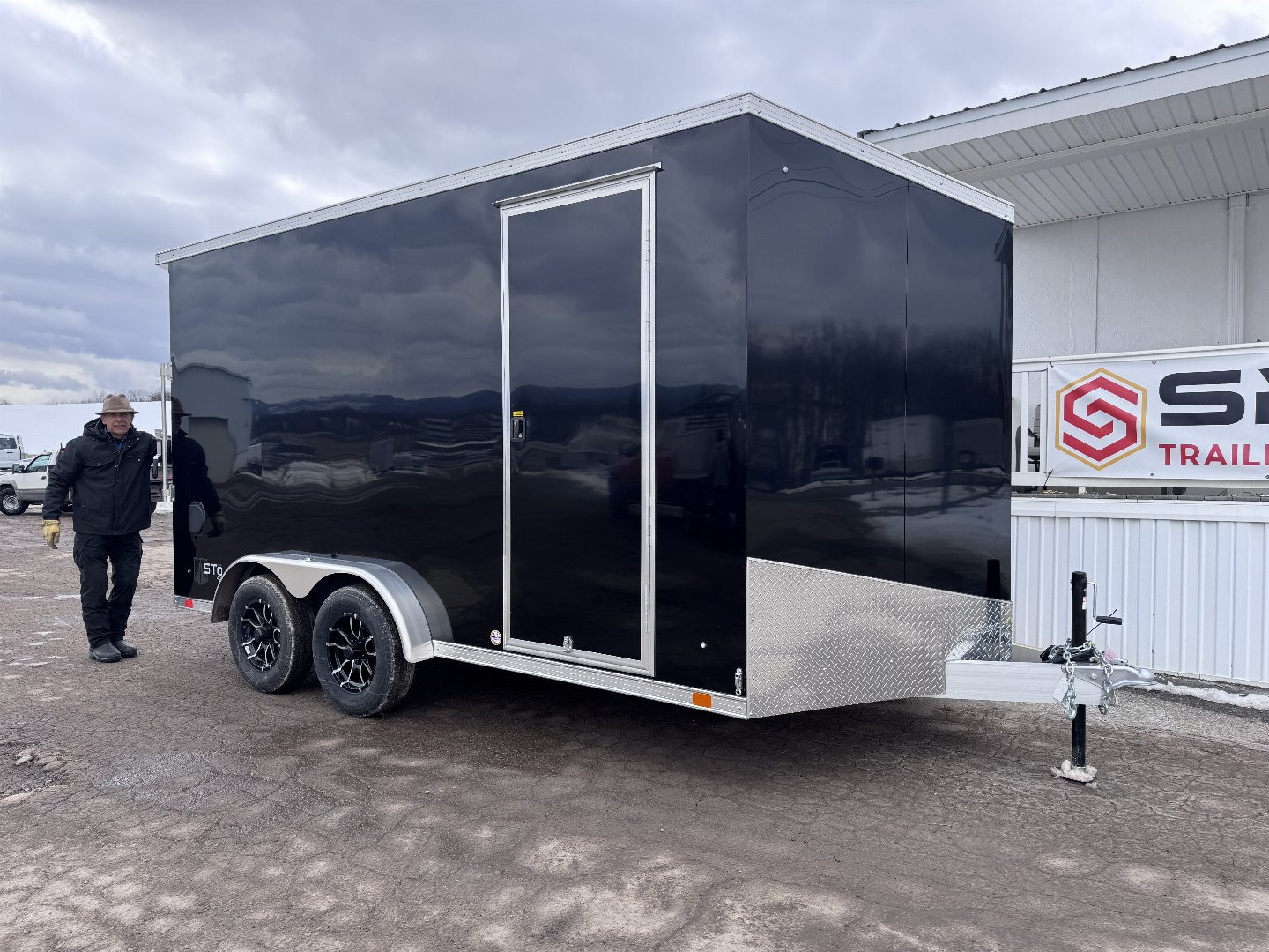 New 2025 ATC 7.5 x 14 (2') V Nose "STo400" All Aluminum Enclosed Cargo Trailer w/ Ramp
