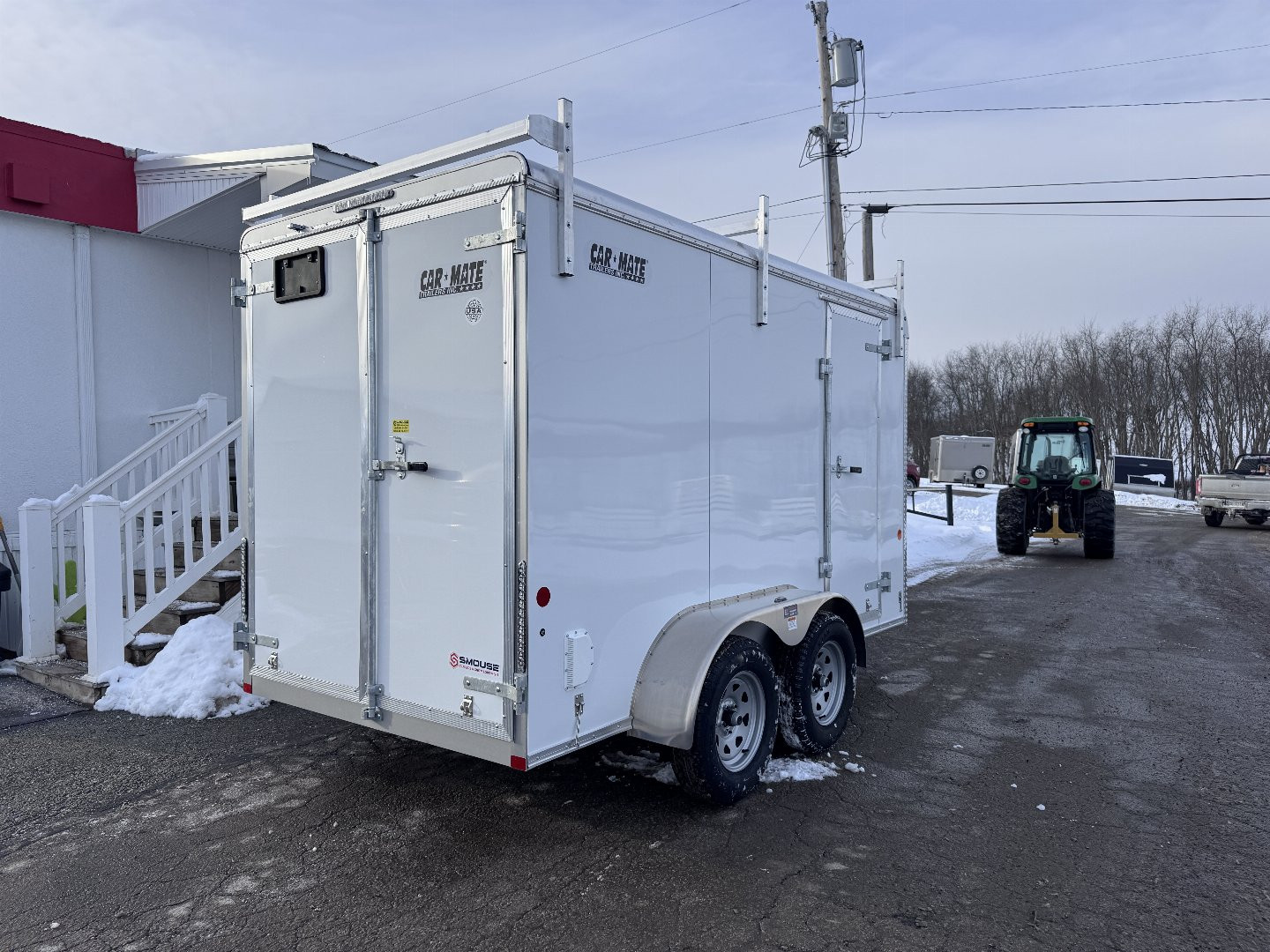 New 2025 Car Mate 6x12 Tandem Contractor Cargo Trailer w/ Barn Doors
