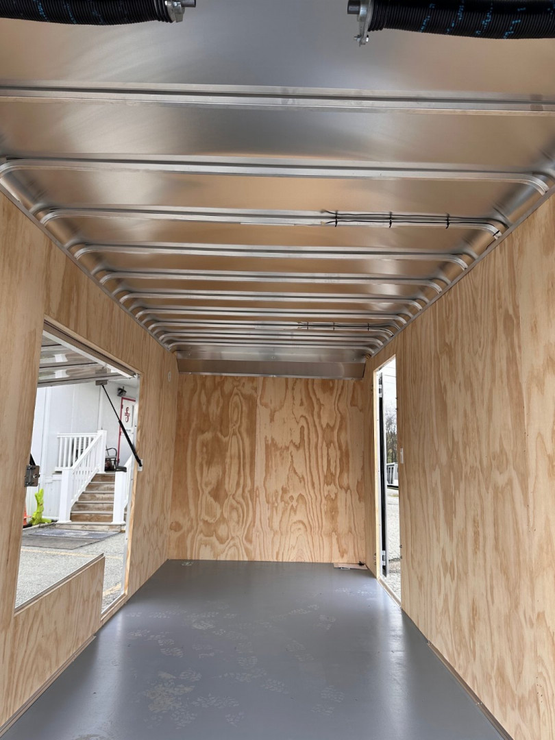 New 2025 Car Mate 7x16 HD Custom Cargo Trailer w/ Step-Out Awning Door