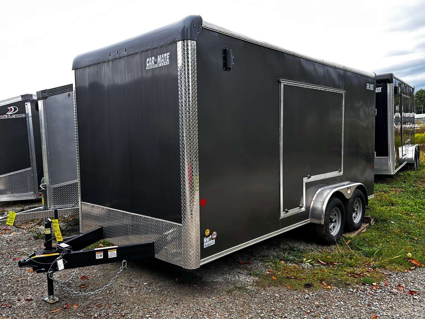 New 2025 Car Mate 7x16 HD Custom Cargo Trailer w/ Step-Out Awning Door