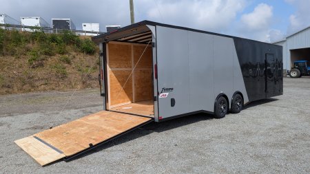 New 2025 Homesteader 8.5 x 28 HD SERIES Intrepid Car Hauler w/ Ramp (14K GVW)