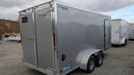 New 2025 Legend 7x16 + 2' V-Nose Aluminum Enclosed Cargo Trailer w/ Barn Doors