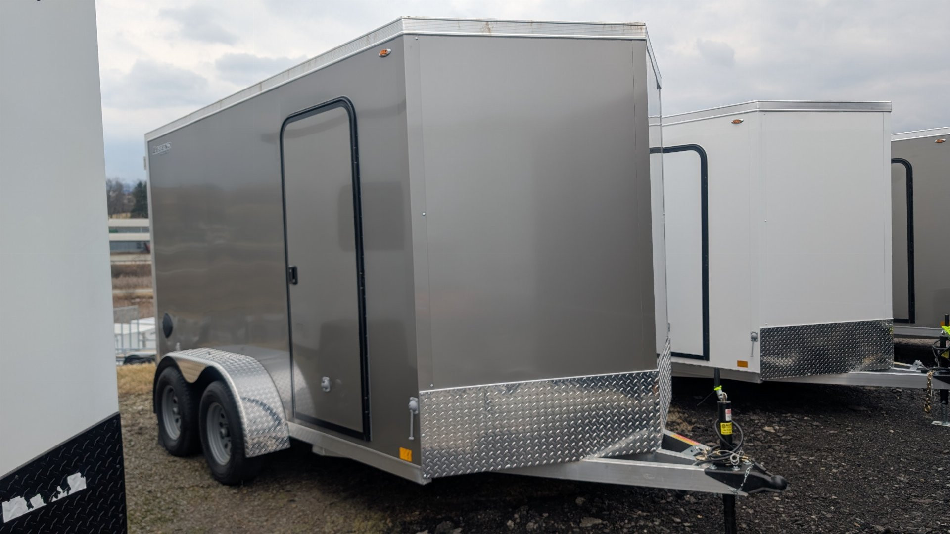 New 2025 Legend 7x12 + 2' V Thunder Aluminum Enclosed Cargo Trailer w/ Barn Doors