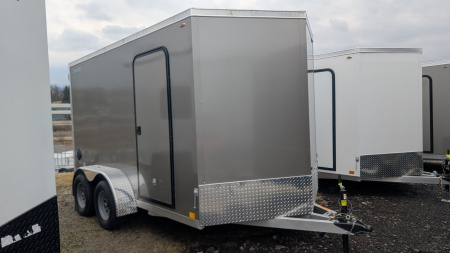 New 2025 Legend 7x12 + 2' V Thunder Aluminum Enclosed Cargo Trailer w/ Barn Doors