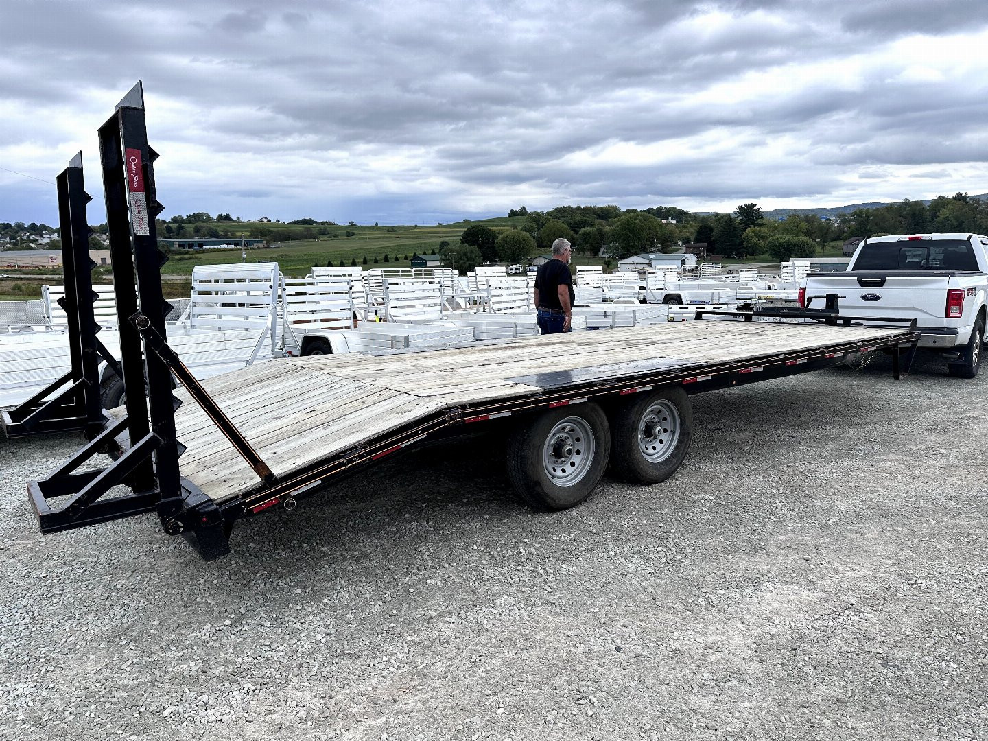Used 2023 Quality 18+4 General Duty Deckover Tagalong w/ 5' Stand Up Ramps