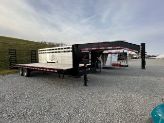 Used 2023 Quality 20+4 Pro Deckover Gooseneck w/ Pop Up Dove Tail