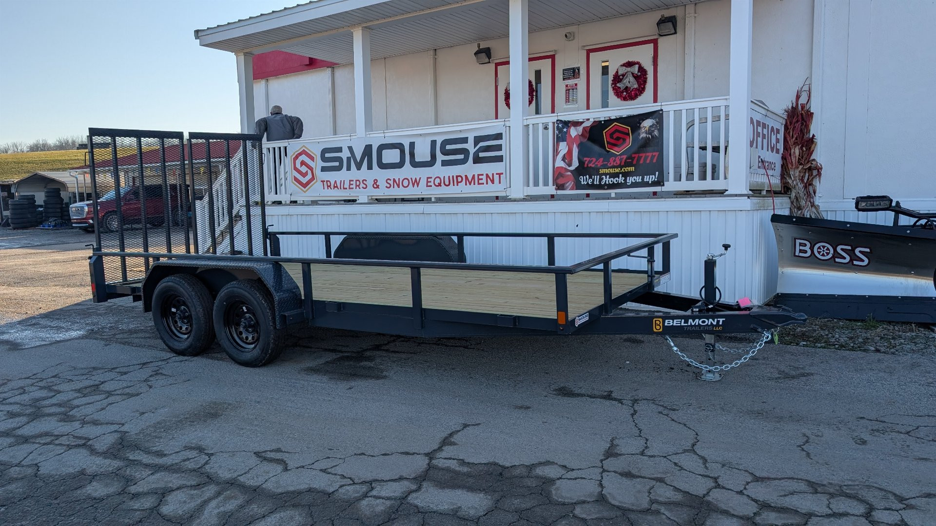New 2025 Belmont 7x16 Tube Top Utility Trailer w/ Split Gate