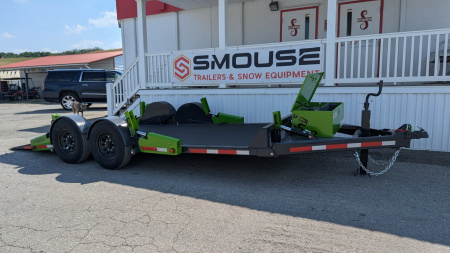 New 2025 "FlatTrak" by Belmont 7x18 HD Lay Flat Tilt Equipment Hauler w/ Hyd Jack (PRICE DROP!!)