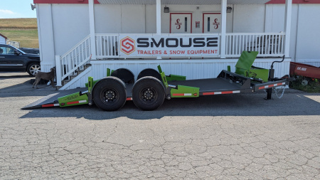 New 2025 "FlatTrak" by Belmont 7x18 HD Lay Flat Tilt Equipment Hauler w/ Hyd Jack (PRICE DROP!!)