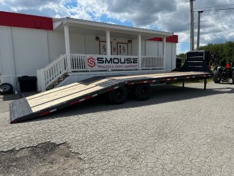 New 2025 Belmont 32' Gooseneck Deckover w/ 12' Hydraulic Dove Tail