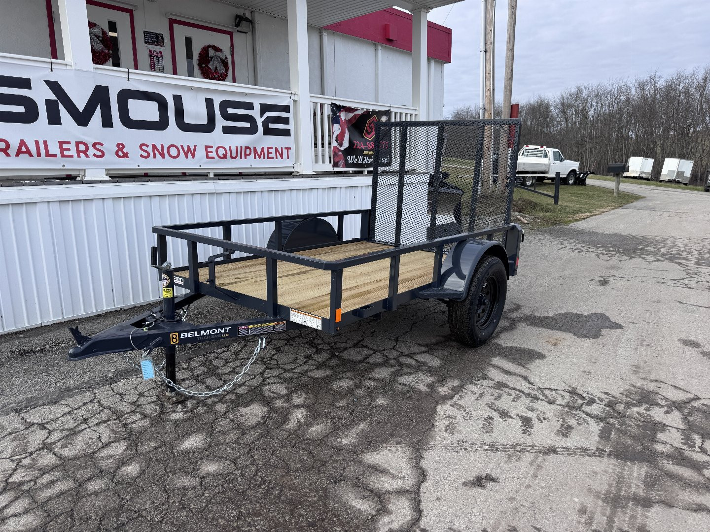 New 2025 Belmont 5x8 Tube Top Utility Trailer w/ Spring Assist Gate