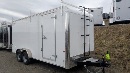 New 2025 Car Mate 7x18 HD Contractor Trailer w/ Rear Barn Doors