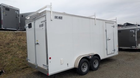 New 2025 Car Mate 7x18 HD Contractor Trailer w/ Rear Barn Doors