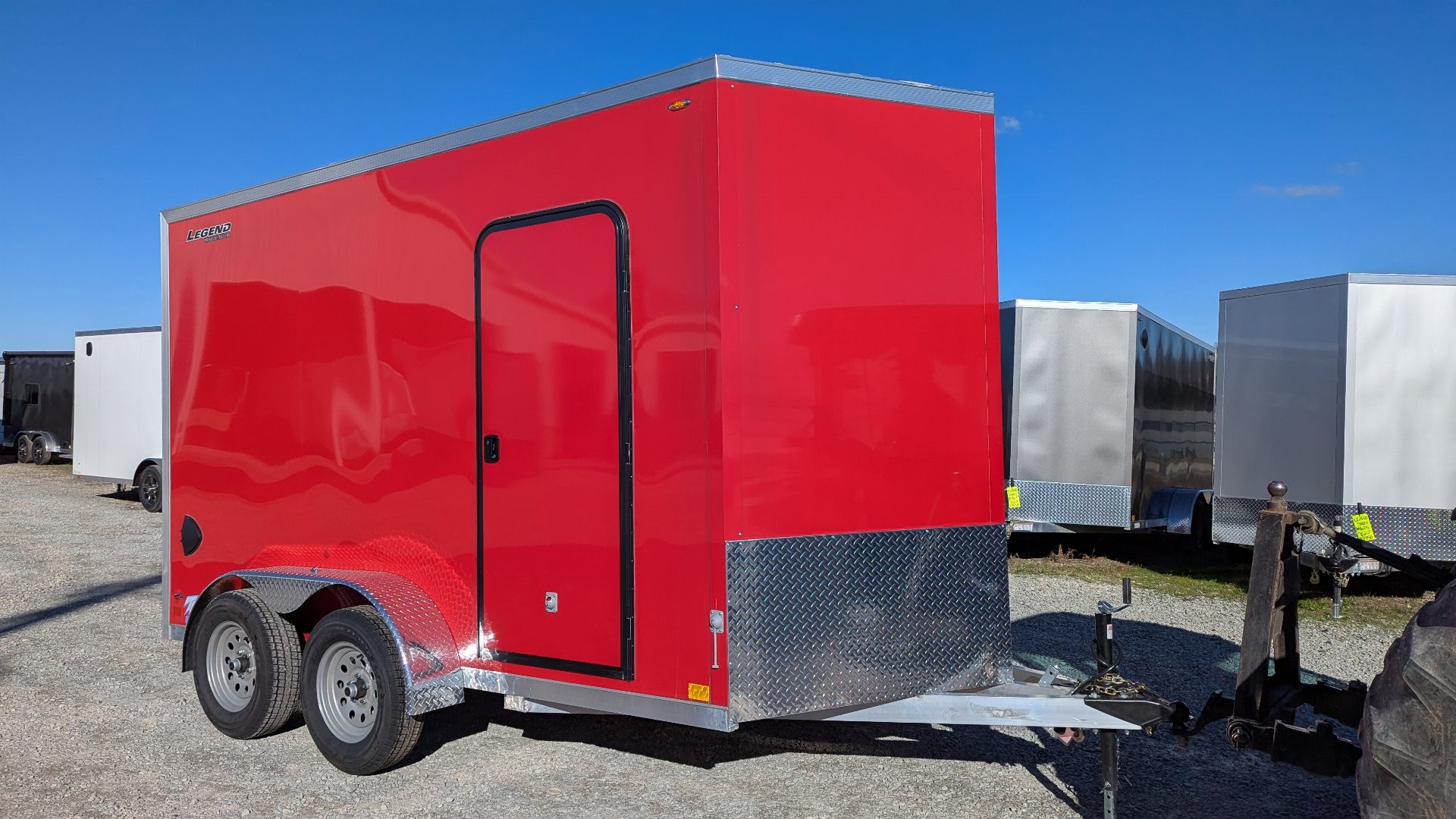 New 7x12 + 2' V-Nose Thunder Cargo Trailer w/ Ramp Door (w/ Ramp Flip Out)