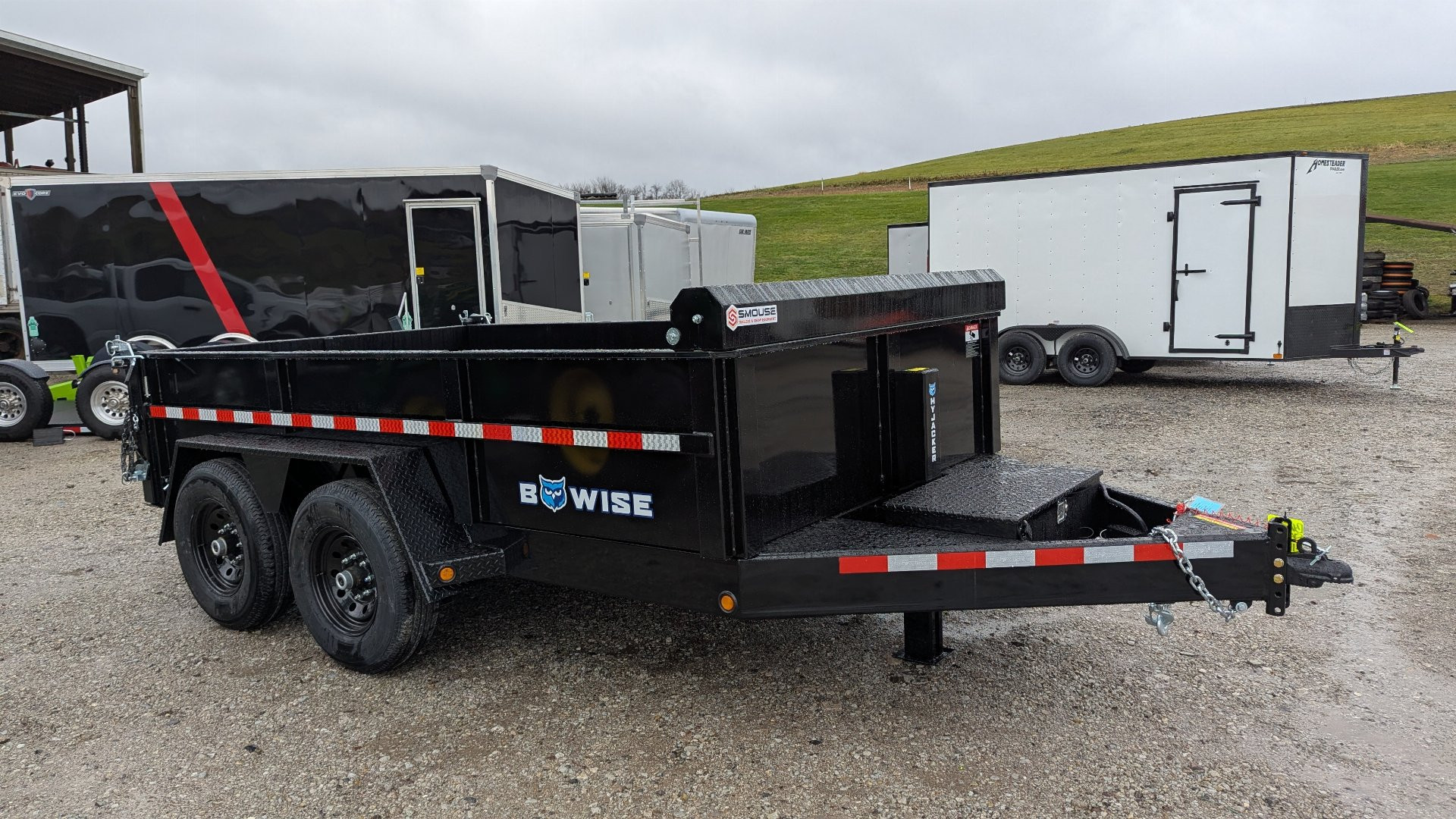 New 2025 BWise 6'10" x 12 HD Lo Pro POWER Equipment Dump w/ Combo Gate & Tarp Kit - PRICE DROP!!!
