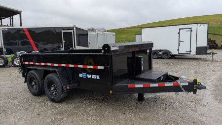 New 2025 BWise 6'10" x 12 HD Lo Pro POWER Equipment Dump w/ Combo Gate & Tarp Kit - PRICE DROP!!!