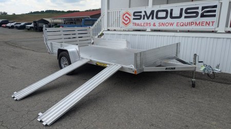 New 2025 Aluma 6'9" x 12 SR Utility Trailer w/ Side Ramps/Solid Rear Sides & Bi-Fold Gate