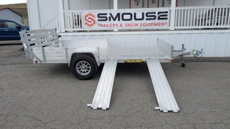 New 2025 Aluma 6'9" x 12 SR Utility Trailer w/ Side Ramps/Solid Rear Sides & Bi-Fold Gate