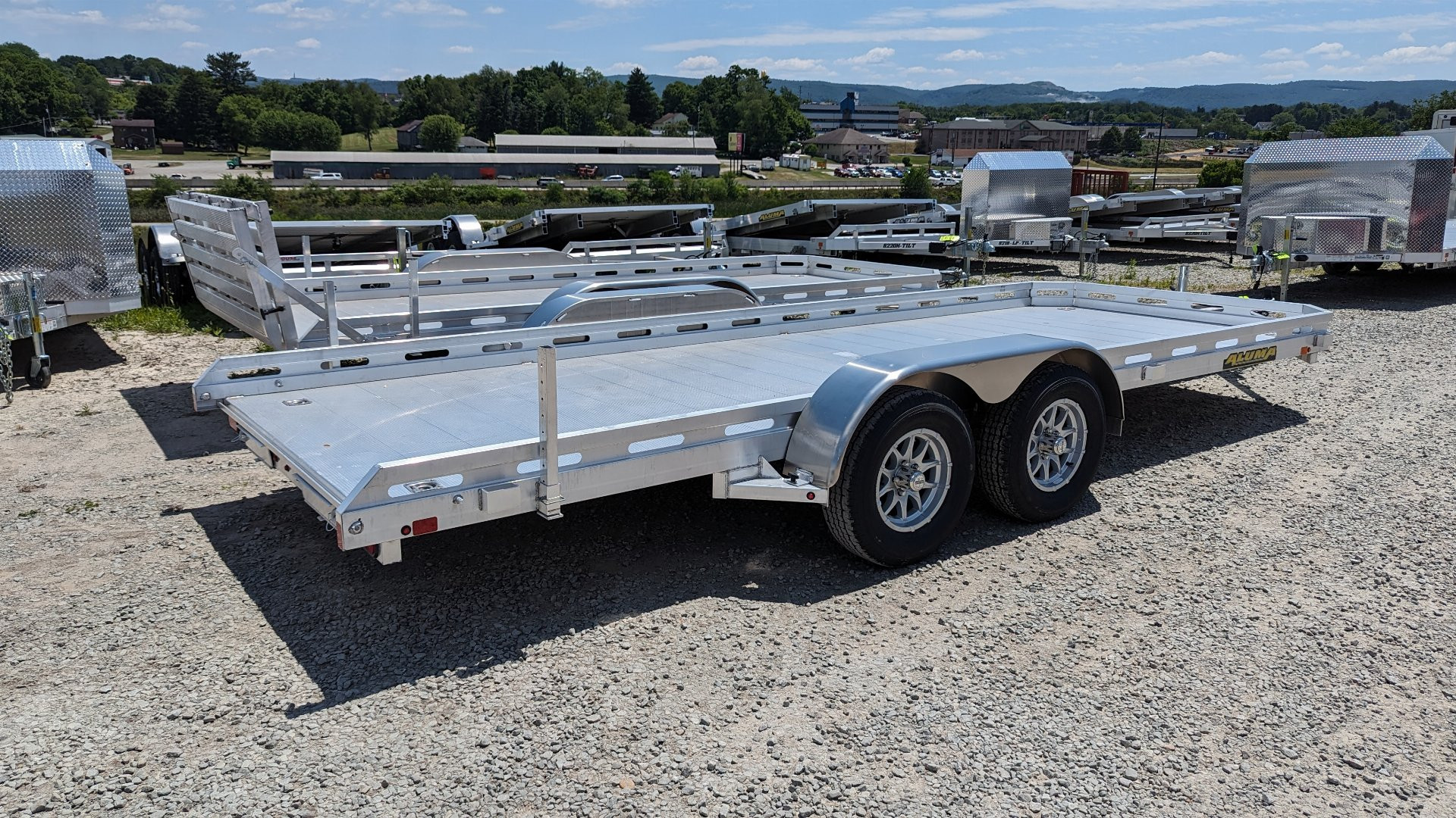 New 2025 Aluma 6'6" x 16' Tandem Axle Utility Trailer w/ Underbody Ramps