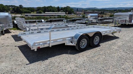 New 2025 Aluma 6'6" x 16' Tandem Axle Utility Trailer w/ Underbody Ramps