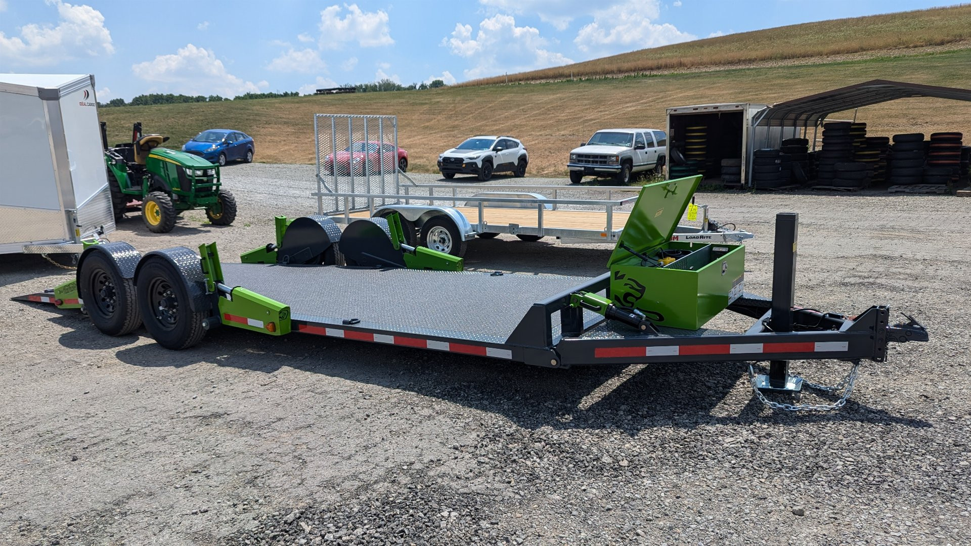 New 2025 FlatTrak by Belmont 7x22 HD Lay Flat Tilt Equipment Hauler w/ Hydraulic Jack