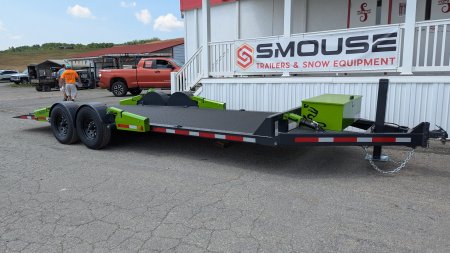 New 2025 FlatTrak by Belmont 7x22 HD Lay Flat Tilt Equipment Hauler w/ Hydraulic Jack