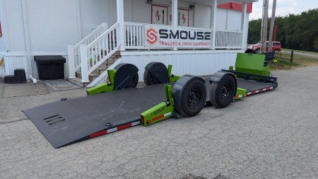 New 2025 FlatTrak by Belmont 7x22 HD Lay Flat Tilt Equipment Hauler w/ Hydraulic Jack