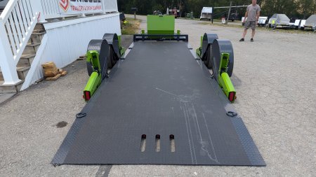 New 2025 FlatTrak by Belmont 7x22 HD Lay Flat Tilt Equipment Hauler w/ Hydraulic Jack