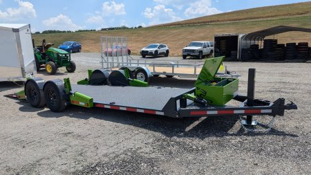 New 2025 FlatTrak by Belmont 7x22 HD Lay Flat Tilt Equipment Hauler w/ Hydraulic Jack