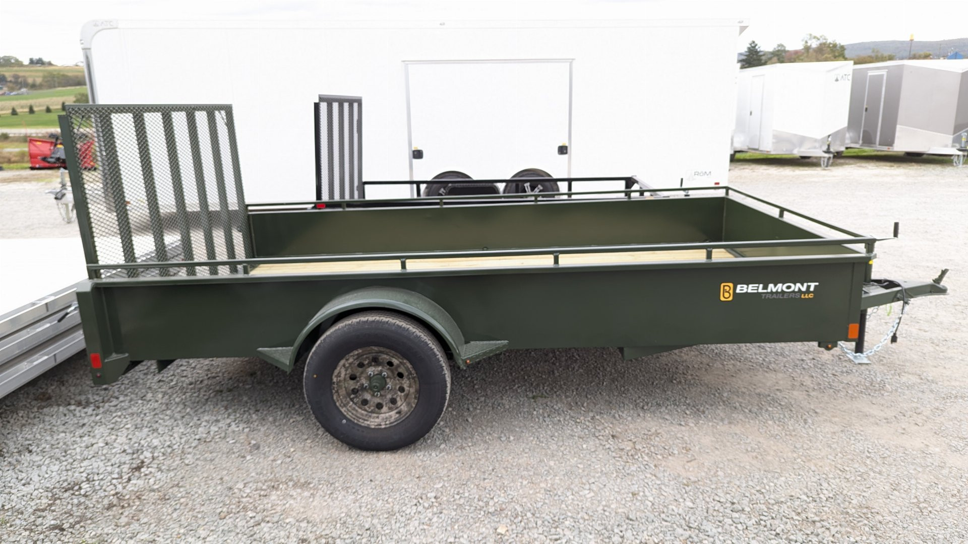 New 2025 Belmont 7x12 Solid Side Utility Trailer (CAMO WHEELS!!!)