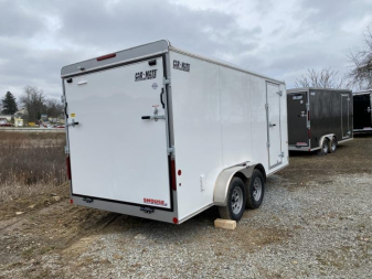 New 2025 Car Mate 7x16 HD Custom Cargo Trailer w/ Ramp Door (9990# GVW)
