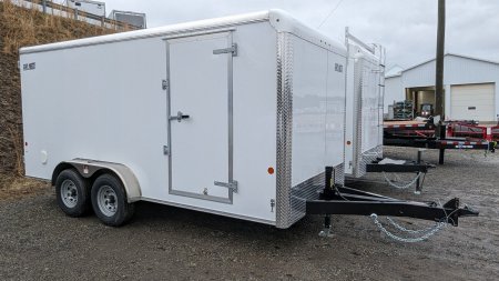 New 2025 Car Mate 7x16 HD Custom Cargo Trailer w/ Ramp Door (9990# GVW)