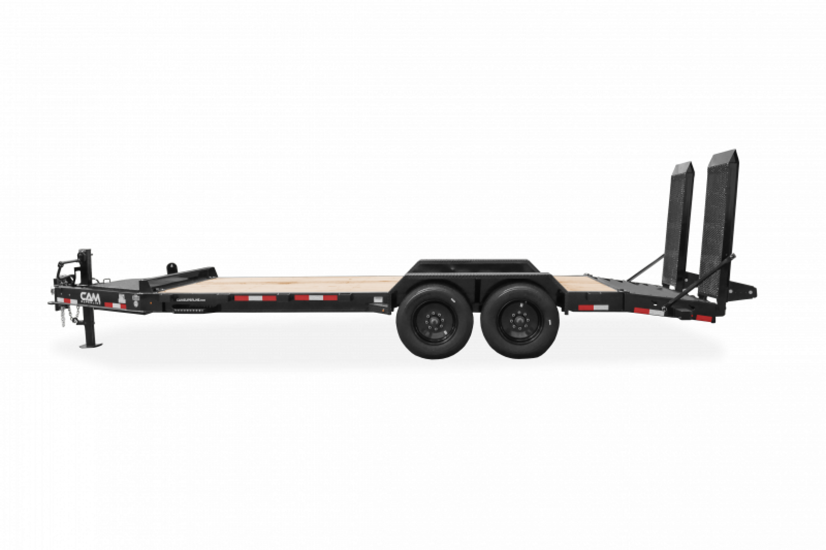 New 2025 CAM Superline 17+3 HD "BEAST" Lo Pro Equipment Hauler w/ Self Cleaning Beavertail, 5' Spring Assist Ramps (PRICE DROP!!)