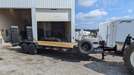 New 2025 CAM Superline 17+3 HD  BEAST  Lo Pro Equipment Hauler w/ Self Cleaning Beavertail, 5' Spring Assist Ramps